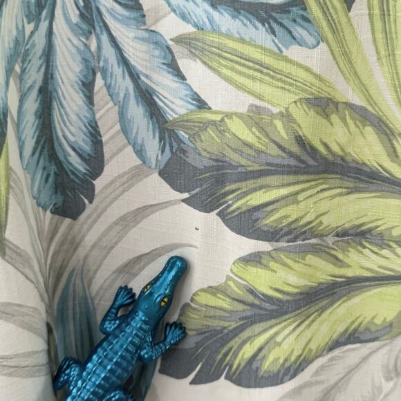 Tommy Bahama Silk Blue Green Hawaiian Button Down Shirt XXL 2X *FLAW* - Picture 5 of 9